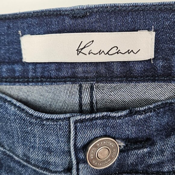 KanCan Distressed Snap Button Leg Skinny Jean 5/26 KC8202D - Picture 6 of 8